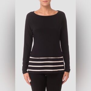 Joseph Ribkoff Top Style 174900 Black Long Sleeve Rounded Neckline